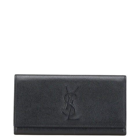 サンローラン YSLロゴ 長財布 352905 ブラック レザー レディース SAINT LAURENT 【中古】