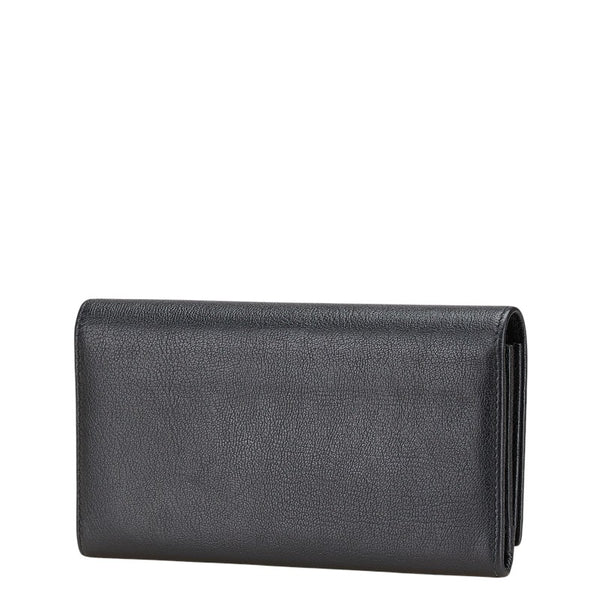 サンローラン YSLロゴ 長財布 352905 ブラック レザー レディース SAINT LAURENT 【中古】