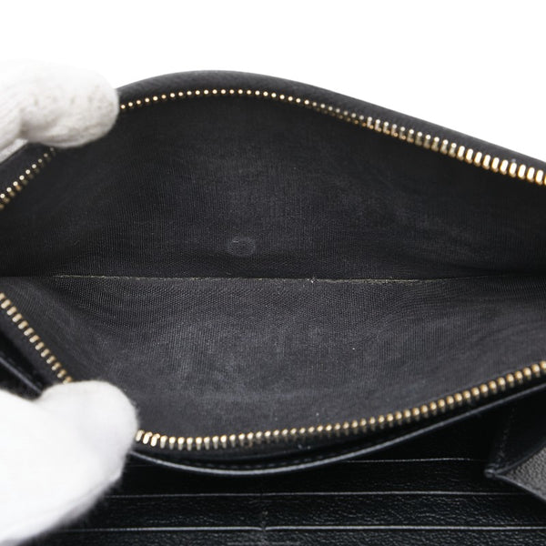 サンローラン YSLロゴ 長財布 352905 ブラック レザー レディース SAINT LAURENT 【中古】