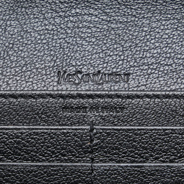 サンローラン YSLロゴ 長財布 352905 ブラック レザー レディース SAINT LAURENT 【中古】