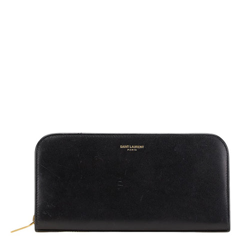 サンローラン ラウンドファスナー 長財布 326599 ブラック レザー レディース SAINT LAURENT 【中古】