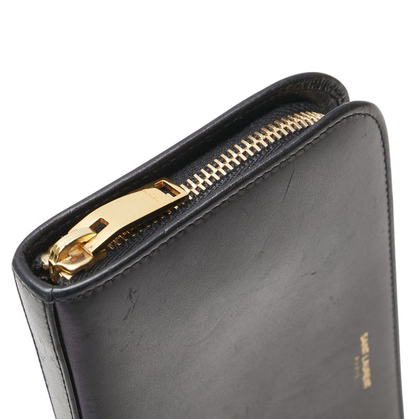 サンローラン ラウンドファスナー 長財布 326599 ブラック レザー レディース SAINT LAURENT 【中古】