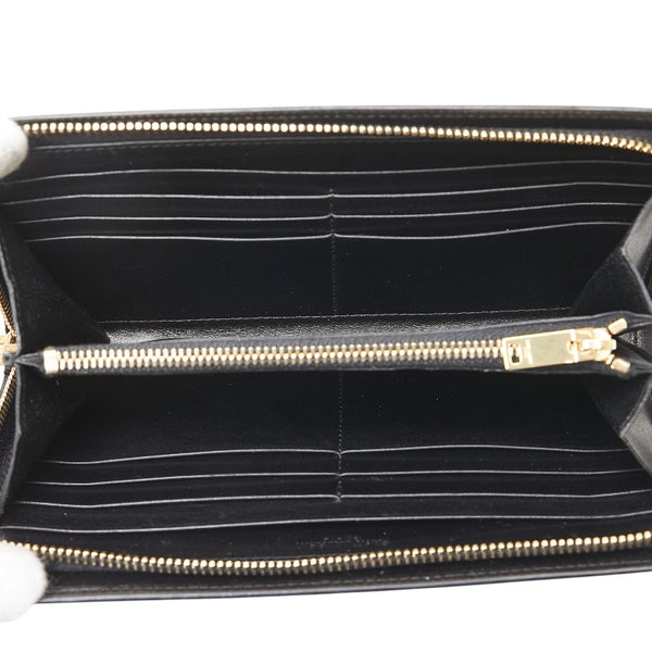 サンローラン ラウンドファスナー 長財布 326599 ブラック レザー レディース SAINT LAURENT 【中古】
