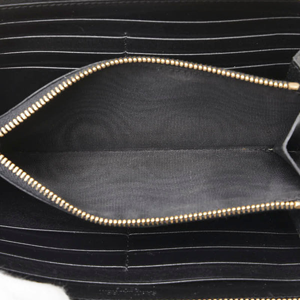 サンローラン ラウンドファスナー 長財布 326599 ブラック レザー レディース SAINT LAURENT 【中古】
