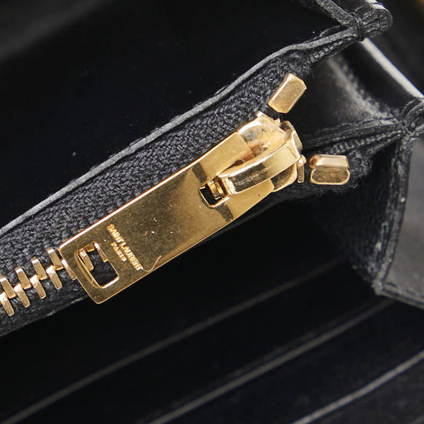 サンローラン ラウンドファスナー 長財布 326599 ブラック レザー レディース SAINT LAURENT 【中古】