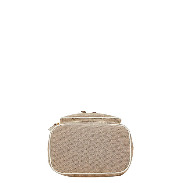 プラダ ハンドバッグ ベージュ ホワイト キャンバス レザー レディース PRADA 【中古】