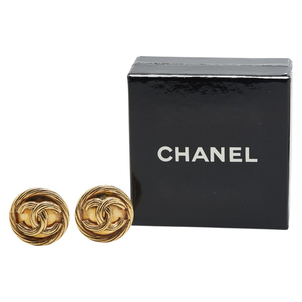 シャネル ヴィンテージ ココマーク ラウンド イヤリング ゴールド メッキ レディース CHANEL 【中古】