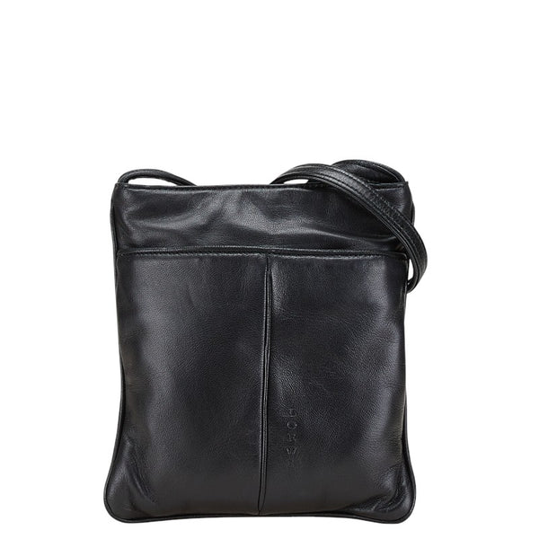 ロエベ ミニショルダーバッグ ポシェット ブラック レザー レディース LOEWE 【中古】