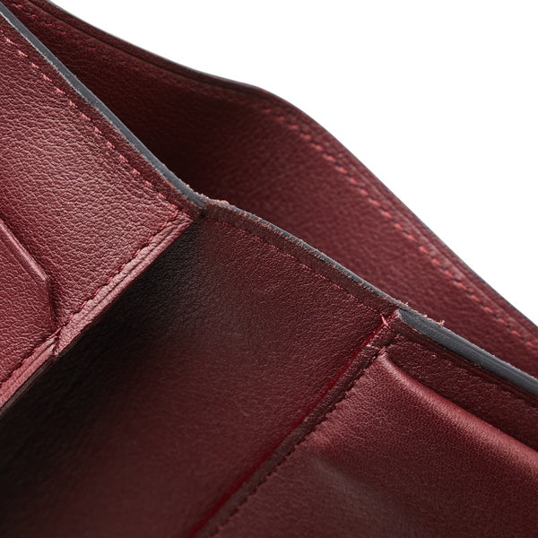 カルティエ 三つ折り財布 ブラック レザー メンズ CARTIER 【中古】