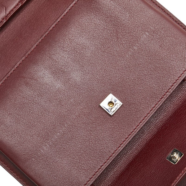 カルティエ 三つ折り財布 ブラック レザー メンズ CARTIER 【中古】