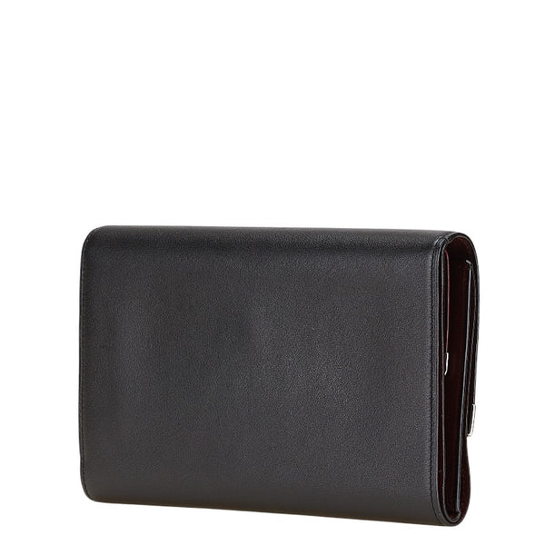 カルティエ 三つ折り財布 L3000599 ブラック レザー メンズ CARTIER 【中古】