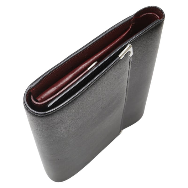 カルティエ 三つ折り財布 L3000599 ブラック レザー メンズ CARTIER 【中古】