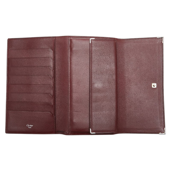 カルティエ 三つ折り財布 L3000599 ブラック レザー メンズ CARTIER 【中古】