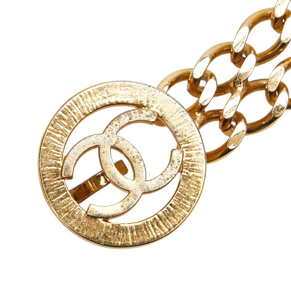 シャネル ココマーク ベルト ダブルチェーン ゴールド メッキ レディース CHANEL 【中古】
