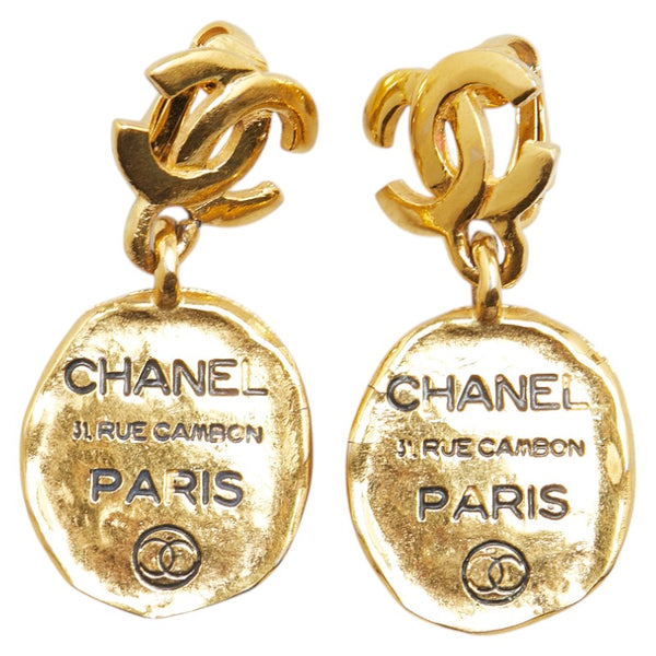 シャネル ココマーク 31 RUE CAMBON PARIS イヤリング スイング ゴールド メッキ レディース CHANEL 【中古】