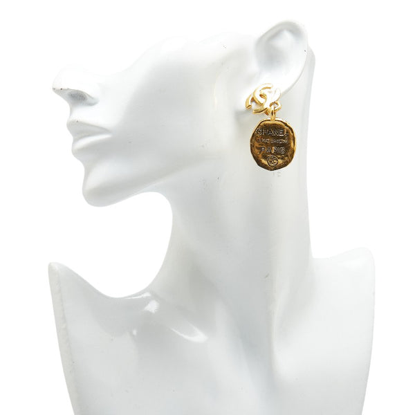 シャネル ココマーク 31 RUE CAMBON PARIS イヤリング スイング ゴールド メッキ レディース CHANEL 【中古】