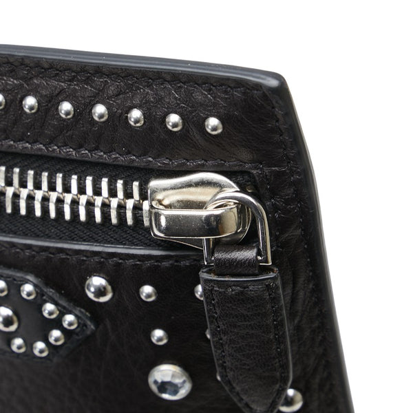 ジバンシー パンドラ スタッズ ビジュー クラッチバッグ ブラック シルバー レザー レディース Givenchy 【中古】