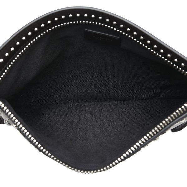 ジバンシー パンドラ スタッズ ビジュー クラッチバッグ ブラック シルバー レザー レディース Givenchy 【中古】