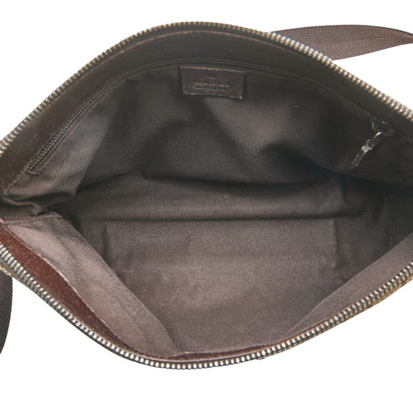 グッチ GGキャンバス ショルダーバッグ 114273 ベージュ ブラウン キャンバス レザー レディース GUCCI 【中古】