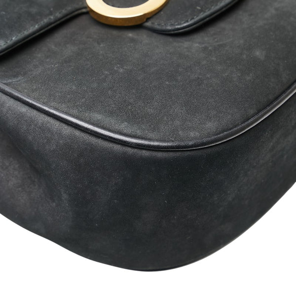 サルヴァトーレフェラガモ ガンチーニ 斜め掛け ショルダーバッグ ブラック スエード レディース Salvatore Ferragamo 【中古】