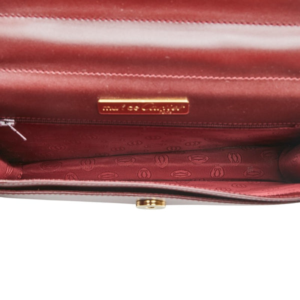 カルティエ マスト ドゥ カルティエ クラッチバッグ ワインレッド レザー レディース CARTIER 【中古】