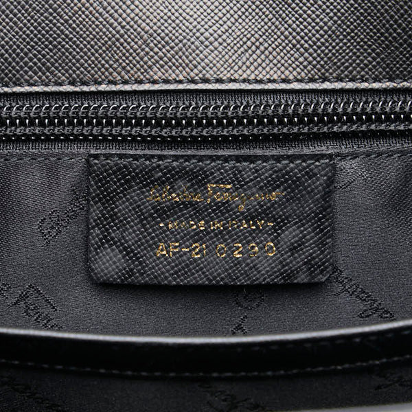 サルヴァトーレフェラガモ ガンチーニ ハンドバッグ ショルダーバッグ 2WAY AF-21 0290 ブラック レザー レディース Salvatore Ferragamo 【中古】