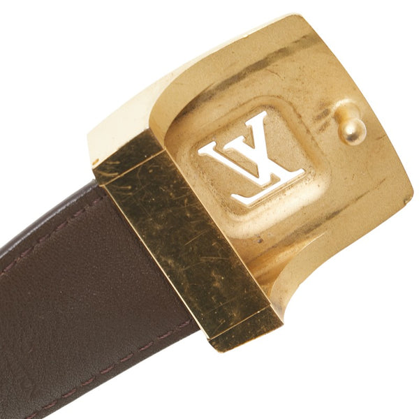 ルイ ヴィトン モノグラム サンチュール LVカット ベルト 100/40 M6887 ブラウン PVC レザー メンズ LOUIS VUITTON 【中古】