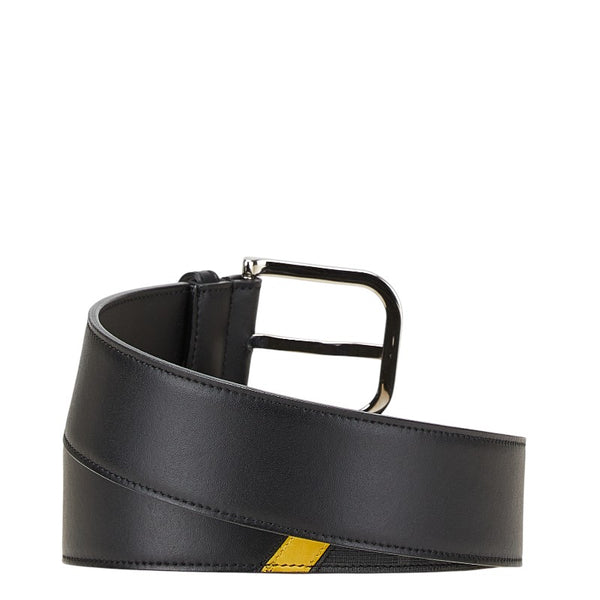 フェンディ ズッカ ベルト 80/32 ブラック イエロー レザー メンズ FENDI 【中古】