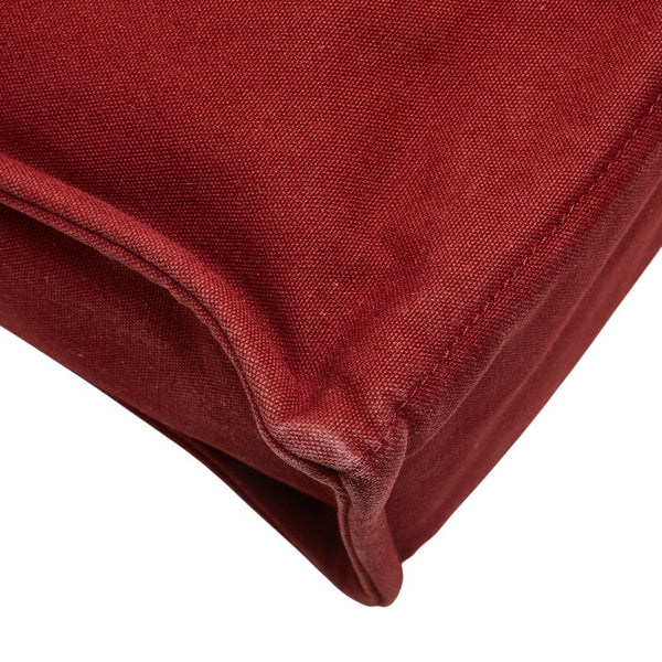 エルメス フールトゥMM ハンドバッグ トートバッグ レッド キャンバス レディース HERMES 【中古】