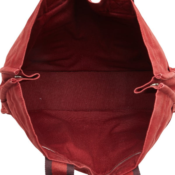 エルメス フールトゥMM ハンドバッグ トートバッグ レッド キャンバス レディース HERMES 【中古】