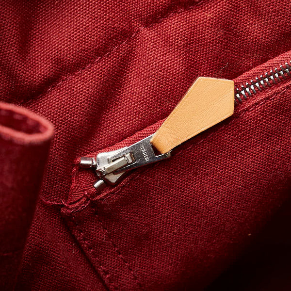 エルメス フールトゥMM ハンドバッグ トートバッグ レッド キャンバス レディース HERMES 【中古】