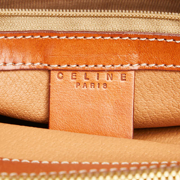 セリーヌ マカダム ハンドバッグ トートバッグ ブラウン PVC レザー レディース CELINE 【中古】