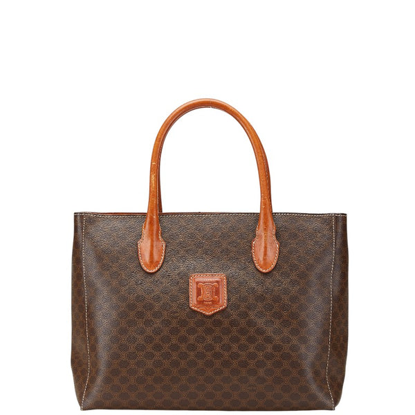 セリーヌ マカダム ハンドバッグ トートバッグ ブラウン PVC レザー レディース CELINE 【中古】