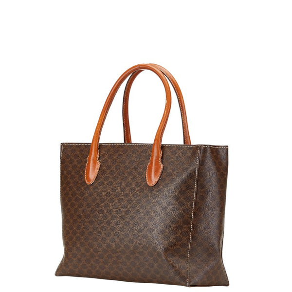 セリーヌ マカダム ハンドバッグ トートバッグ ブラウン PVC レザー レディース CELINE 【中古】