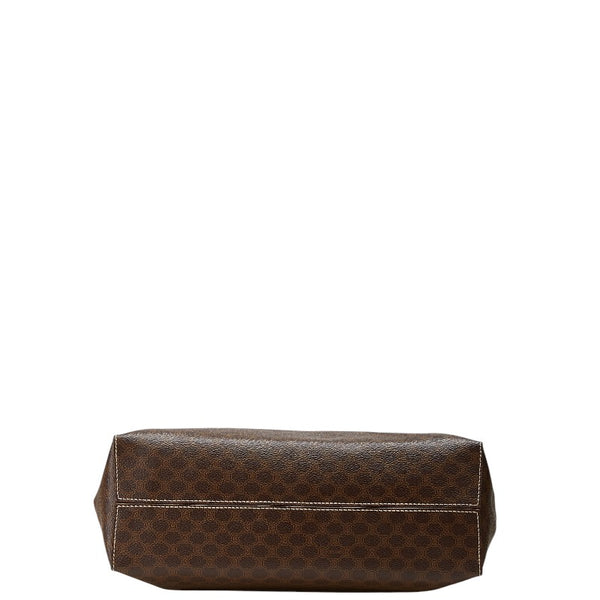 セリーヌ マカダム ハンドバッグ トートバッグ ブラウン PVC レザー レディース CELINE 【中古】