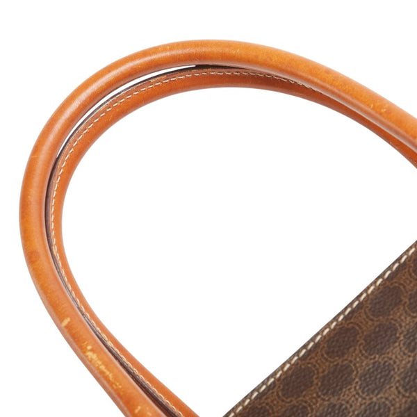 セリーヌ マカダム ハンドバッグ トートバッグ ブラウン PVC レザー レディース CELINE 【中古】