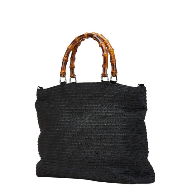 グッチ バンブー ハンドバッグ ショルダーバッグ 2WAY 002.1364.0439 ブラック ブラウン ナイロン レザー レディース GUCCI 【中古】