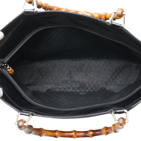 グッチ バンブー ハンドバッグ ショルダーバッグ 2WAY 002.1364.0439 ブラック ブラウン ナイロン レザー レディース GUCCI 【中古】