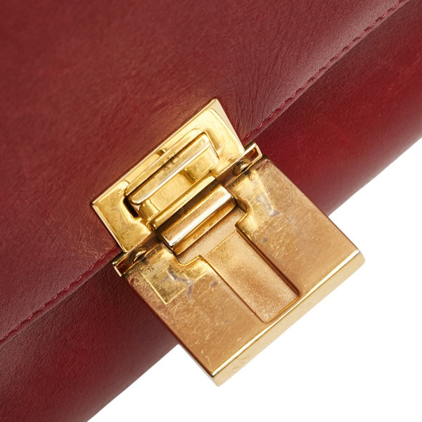 セリーヌ トラペーズ ミディアム ハンドバッグ ショルダーバッグ 2WAY レッド レザー レディース CELINE 【中古】