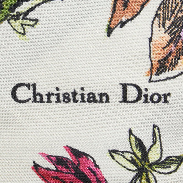 ディオール フラワー ボタニカル柄 ミッツァ ツイリー ホワイト マルチカラー シルク レディース Dior 【中古】
