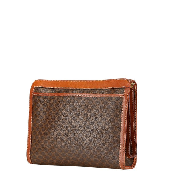 セリーヌ マカダム セカンドバッグ クラッチバッグ ブラウン PVC レザー レディース CELINE 【中古】