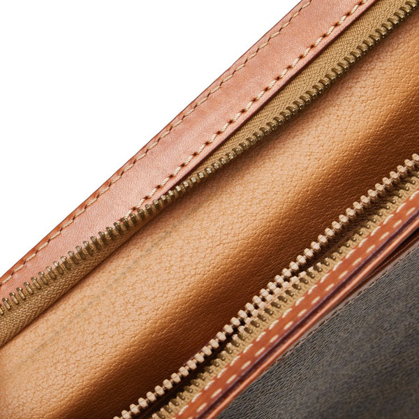 セリーヌ マカダム セカンドバッグ クラッチバッグ ブラウン PVC レザー レディース CELINE 【中古】