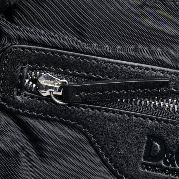 ドルチェアンドガッバーナ ロゴ ショルダーバッグ ブラック ナイロン レディース DOLCE&GABBANA 【中古】