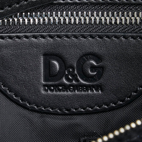 ドルチェアンドガッバーナ ロゴ ショルダーバッグ ブラック ナイロン レディース DOLCE&GABBANA 【中古】