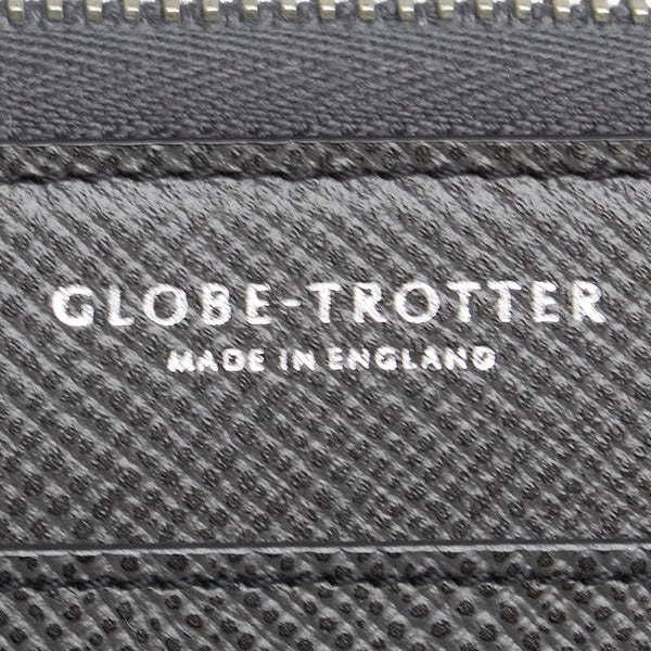 グローブトロッター ラウンドファスナー 長財布 グレー レザー メンズ GLOBE TROTTER 【中古】