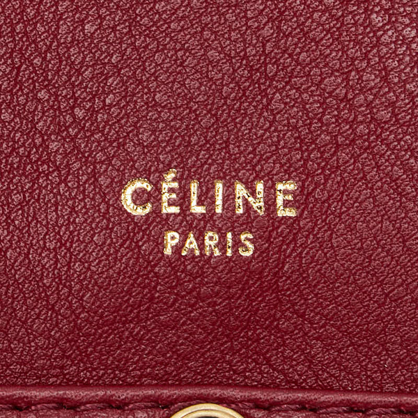 セリーヌ L字ファスナー 二つ折り財布 レッド ブラック パイソン レザー レディース CELINE 【中古】