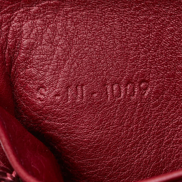 セリーヌ L字ファスナー 二つ折り財布 レッド ブラック パイソン レザー レディース CELINE 【中古】