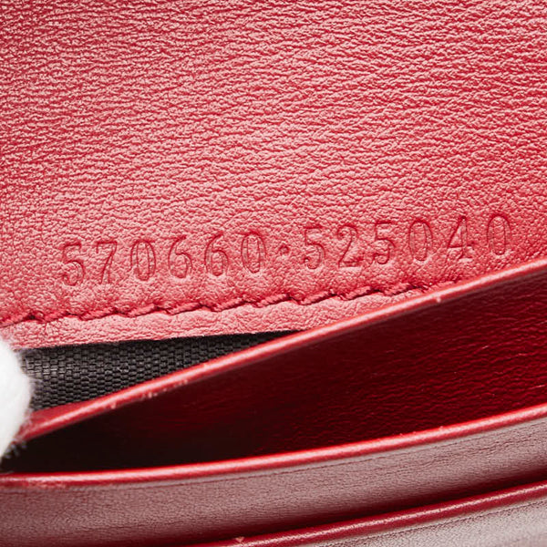 グッチ ズゥミ 二つ折り財布 ミニチェーンウォレット 570660 レッド パイソン レザー レディース GUCCI 【中古】