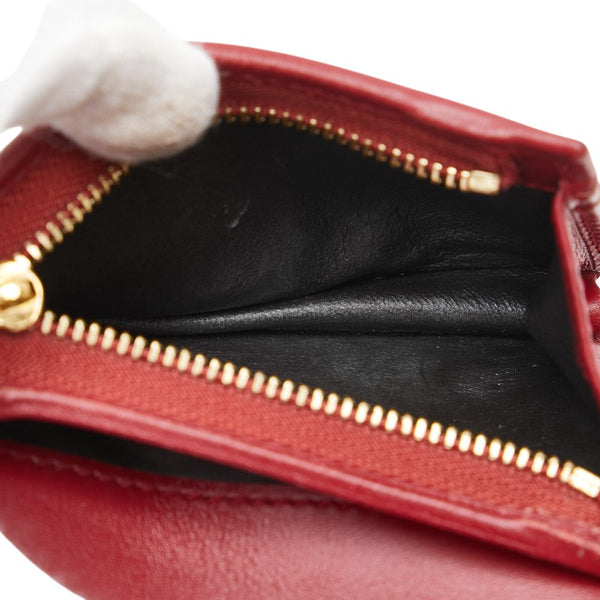 グッチ ズゥミ 二つ折り財布 ミニチェーンウォレット 570660 レッド パイソン レザー レディース GUCCI 【中古】