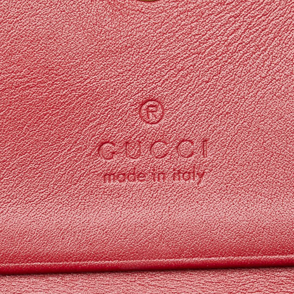 グッチ ズゥミ 二つ折り財布 ミニチェーンウォレット 570660 レッド パイソン レザー レディース GUCCI 【中古】